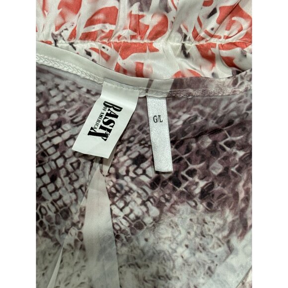 NEW Midi Cover-Up Beach Dress Womens Multicolor L Boho Pink/Brown Stretch - Picture 9 of 11